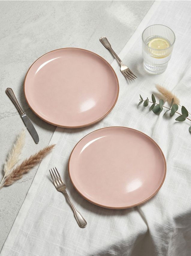 Sinsay - Farfurii cu model pătat 2 pack - roz-pastel