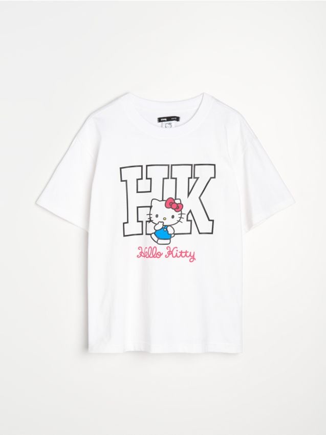 Maglietta in cotone a maniche corte Hello Kitty - bianco