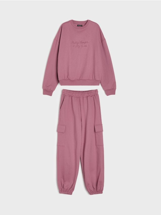 Sinsay - Set bluză și pantaloni sport - mov