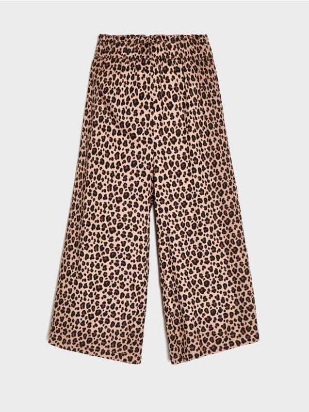 Sinsay - Pantaloni din viscoză cu imprimeu de leopard - bej