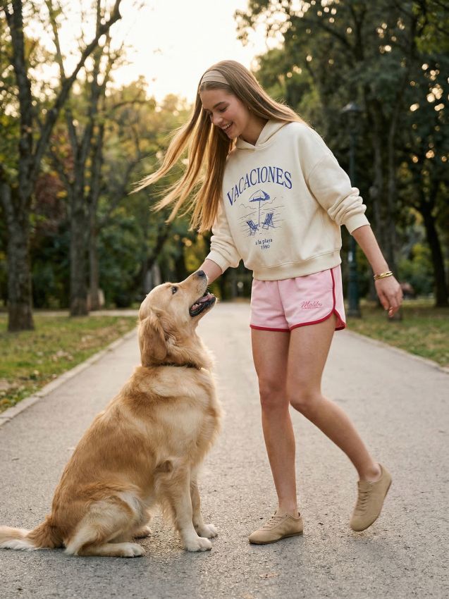 Sinsay - Dresowe szorty z kontrastową lamówką i napisem 