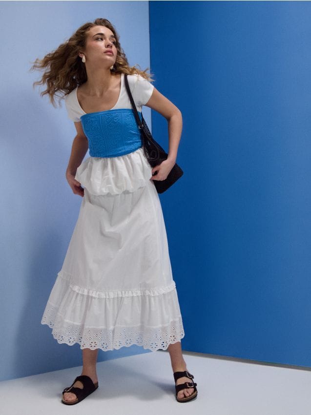 Sinsay - Top fără mâneci cu model embosat - bleumarin