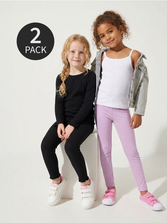 Sinsay - Set 2 colanți din bumbac - multicolor