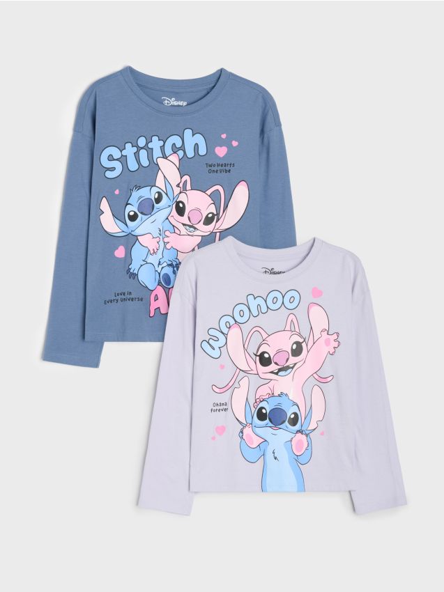 Sinsay - Tricouri din bumbac cu imprimeu 2 buc Stitch - multicolor