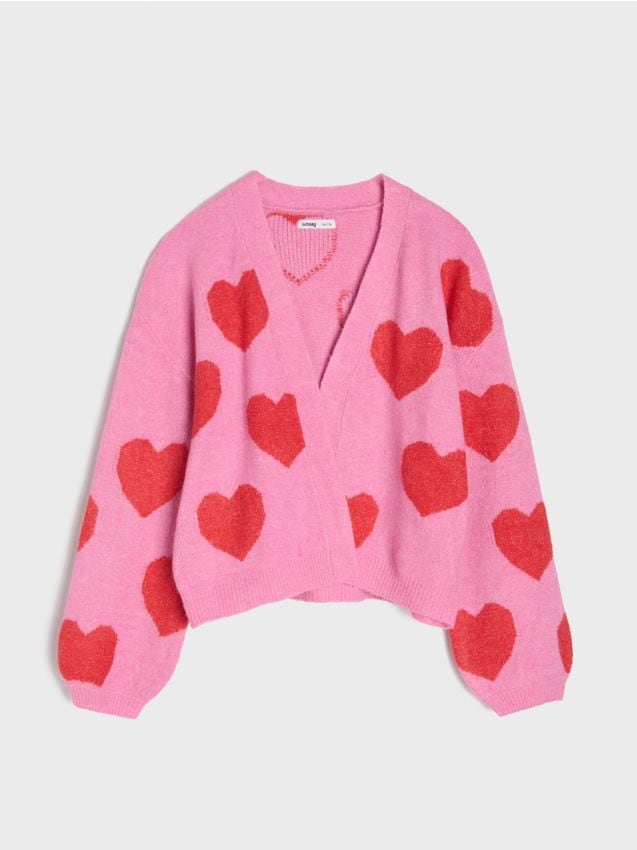 Sinsay - Vzorovaný sveter - pastelová ružová