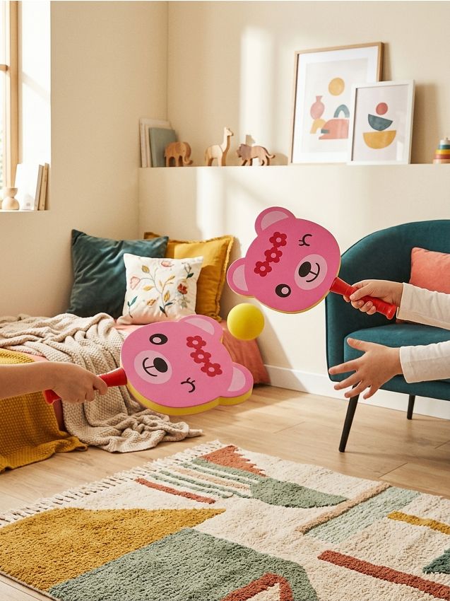 Sinsay - Set de joc pentru lovirea mingii cu motiv de urs - roz-aprins