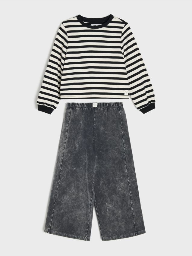 Sinsay - Set cu bumbac hanorac și pantaloni - multicolor