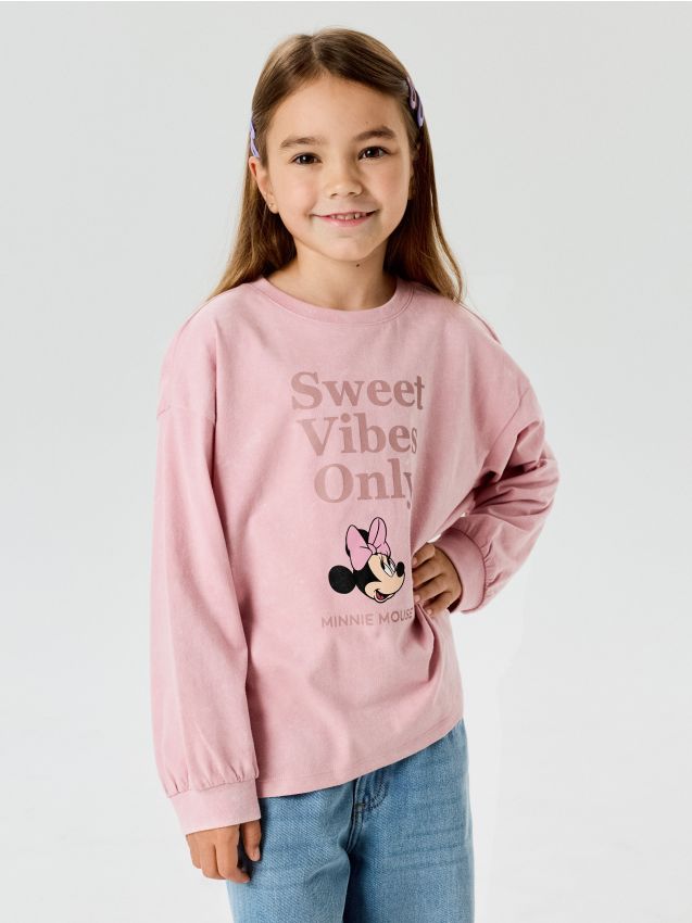 Sinsay - Tricou din bumbac cu imprimeu Minnie Mouse - mov