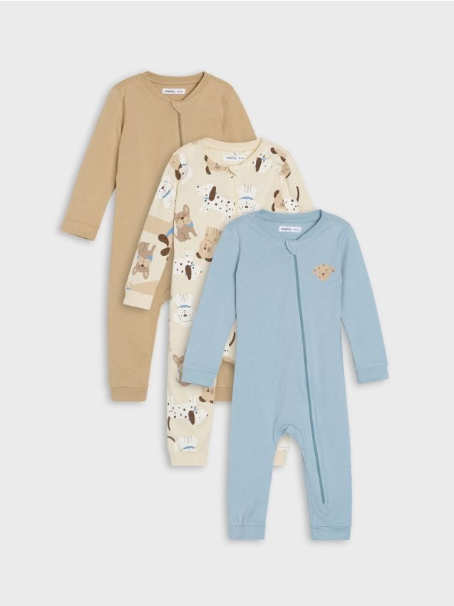 Sinsay - Súprava 2 bavlnených overalov - krémová