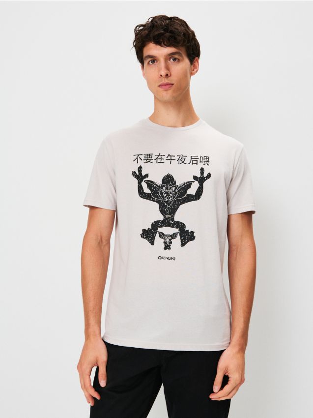 Sinsay - Bavlnená košeľa s potlačou Gremlins - telová