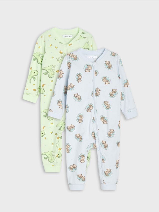 Sinsay - Salopete din bumbac cu imprimeu 2 pack - multicolor