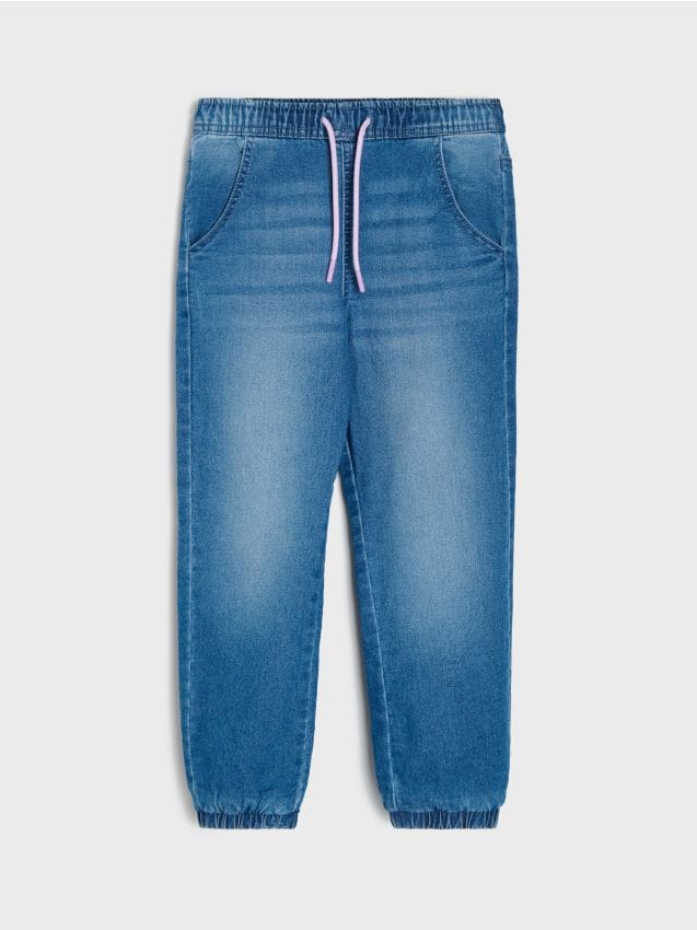 Sinsay - Blugi jogger căptușiți cu fleece - albastru