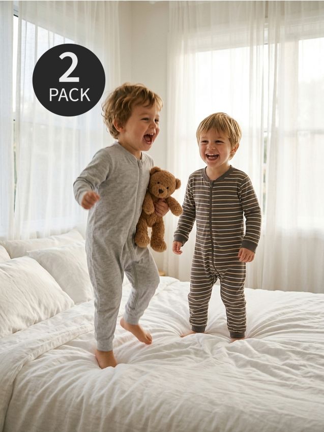 Sinsay - Set de 2 salopete din bumbac - gri-închis