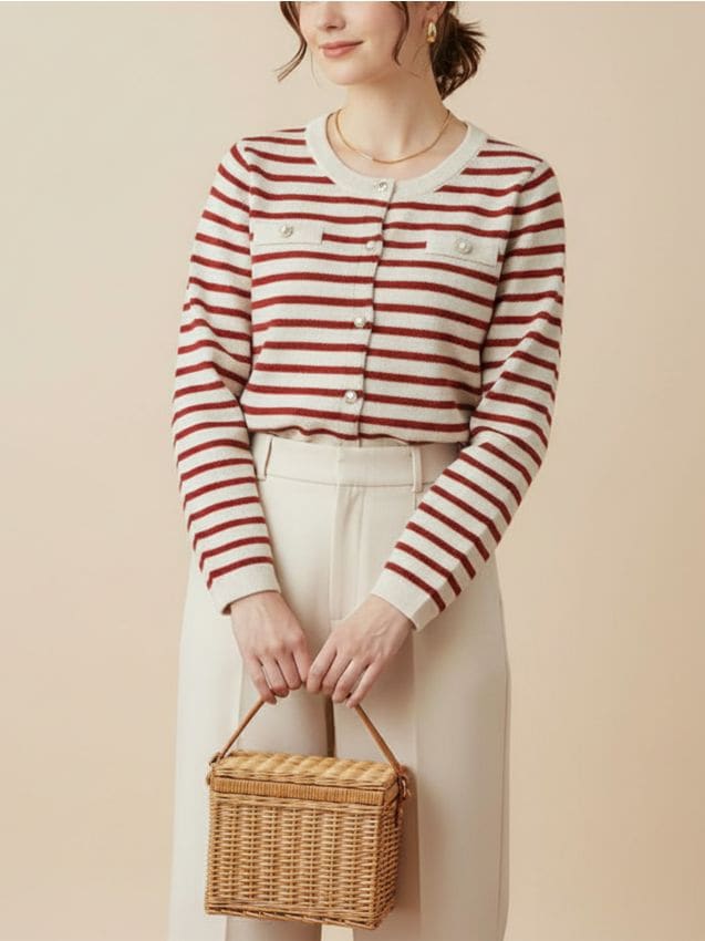 Sinsay - Akrylowy kardigan z kieszeniami piersiowymi - czerwony