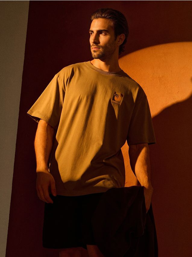 Sinsay - Tricou din bumbac cu imprimeu de vacanță - verde-deschis