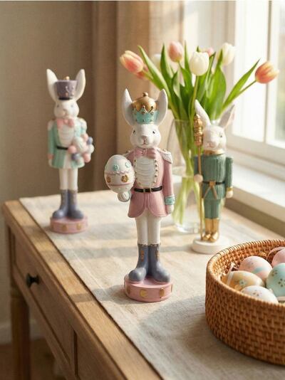 Великденски орехотрошач във форма на зайче с яйца