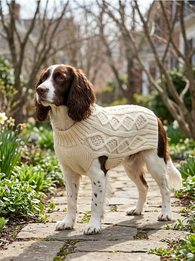 Sinsay - Pulover pentru animale cu model împletit - bej