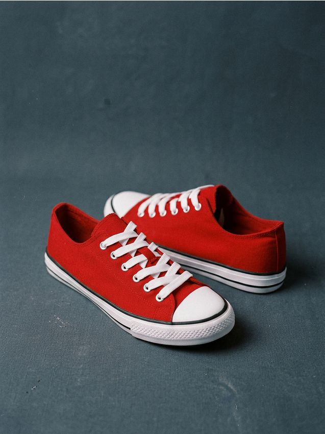 Sinsay - Tenisi joși cu șireturi - roșu