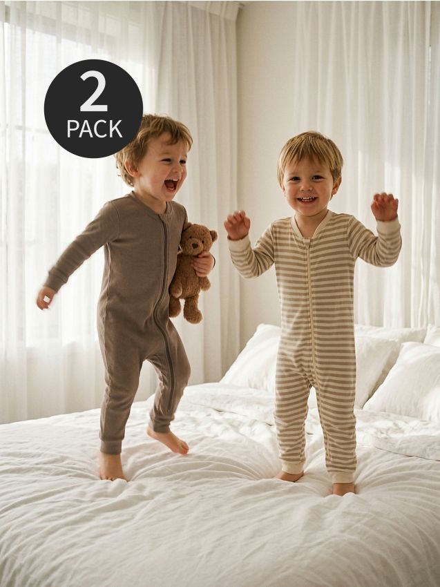 Sinsay - Set de 2 salopete din bumbac - crem