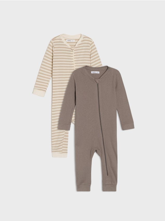 Sinsay - Súprava 2 bavlnených overalov - krémová