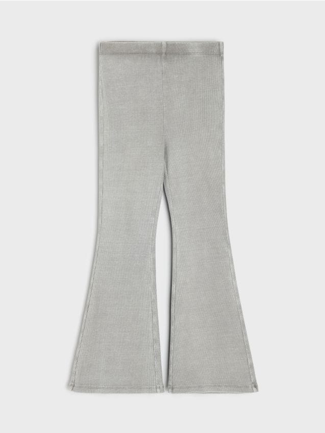 Sinsay - Legginsy flare z efektem sprania - szary