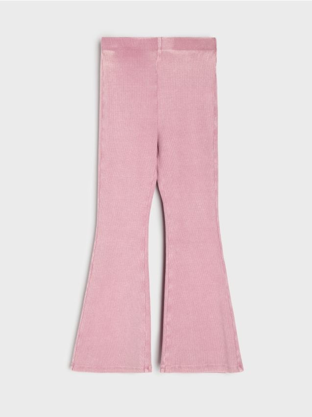 Sinsay - Legginsy flare z efektem sprania - różowy