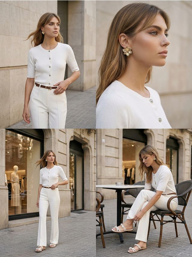 Sinsay - Prążkowany kardigan zapinany na guziki - biały