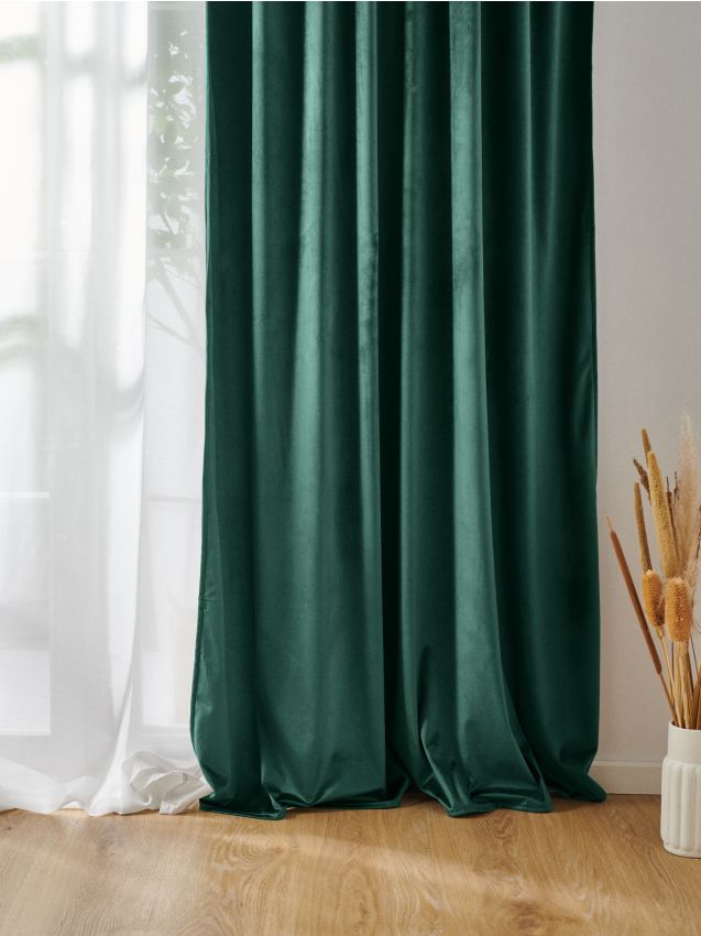 Sinsay - Draperie din catifea cu bandă de prindere - albastru-verzui