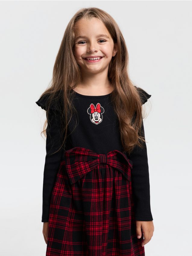 Sinsay - Rochie din bumbac cu broderie Minnie Mouse - multicolor