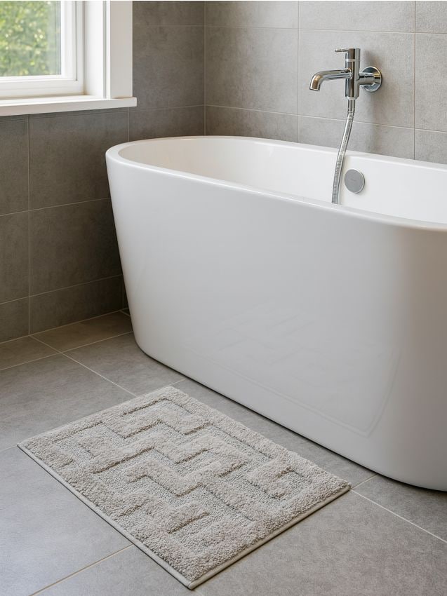 Sinsay - Covoraș de baie cu model geometric - gri deschis