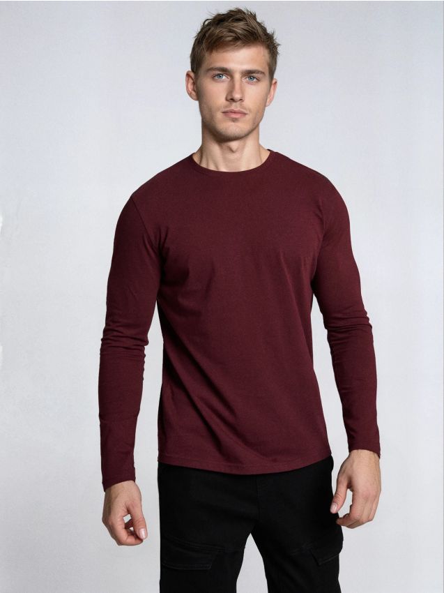Sinsay - Tricou din bumbac basic - bordo