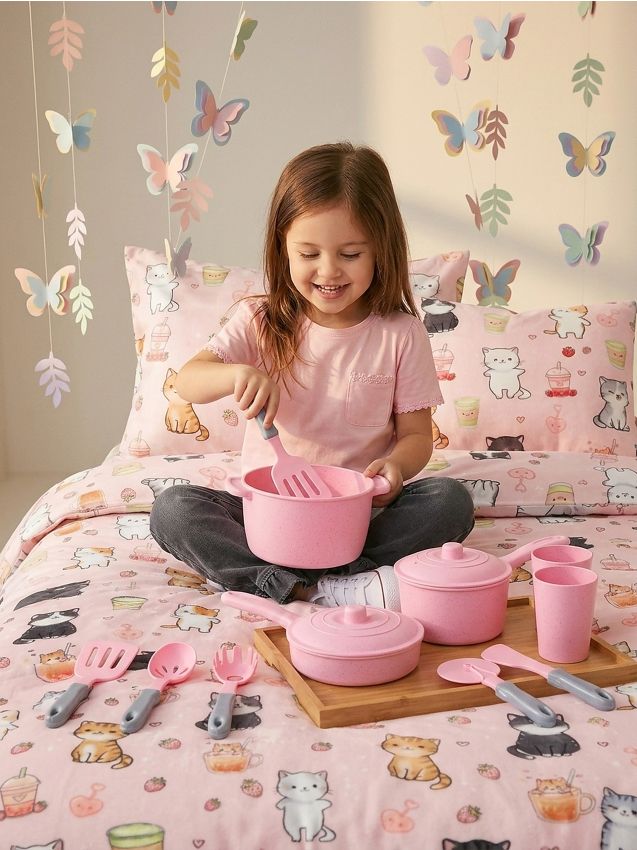 Sinsay - Set de vase și accesorii de bucătărie 14 pack - roz