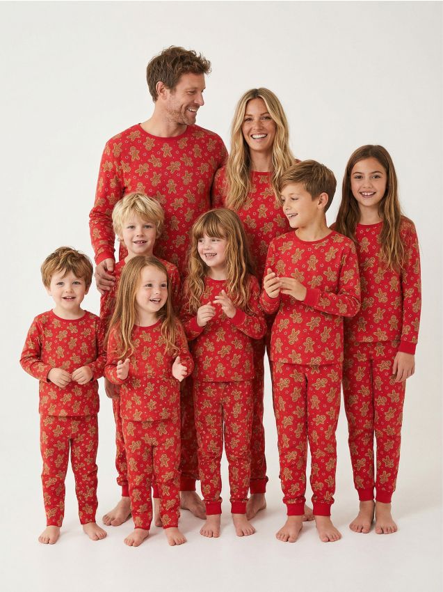 Sinsay - Dvojdielne bavlnené pyžamo - červená