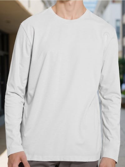 Βαμβακερή μπλούζα με μακριά μανίκια