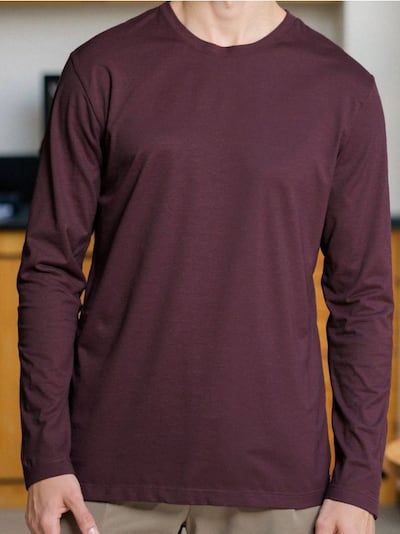 Pikkade varrukatega puuvillane T-särk