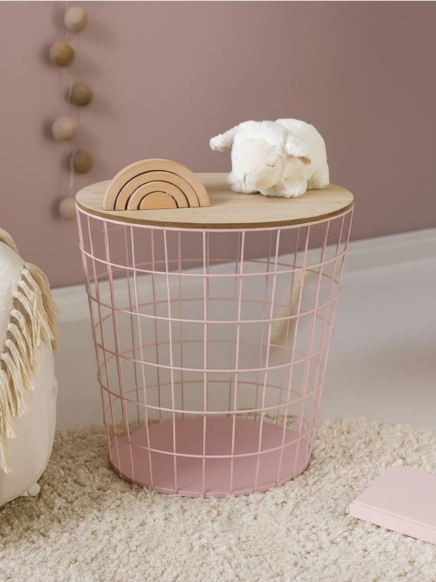 Sinsay - Kovový stolík s úložnou funkciou - ružová