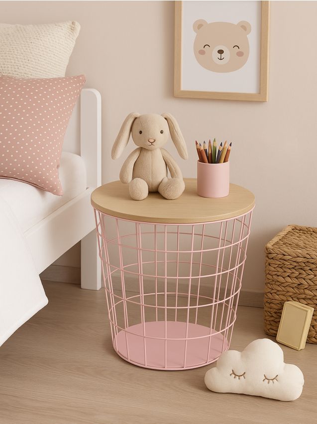 Sinsay - Kovový stolík s úložnou funkciou - ružová