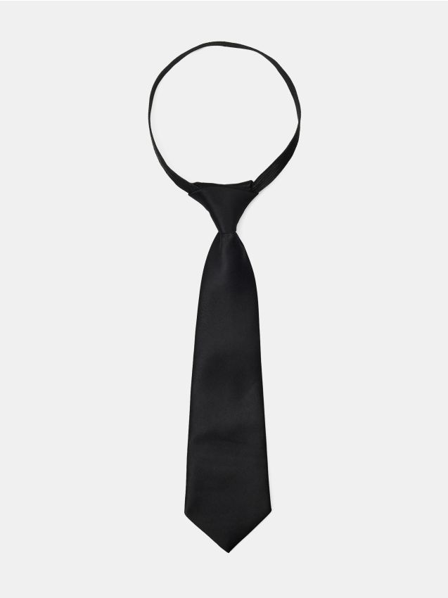 Sinsay - Cravată din satin cu elastic - negru