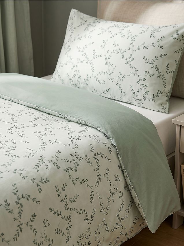 Sinsay - Set de Lenjerie de Pat cu Motiv Botanic - verde