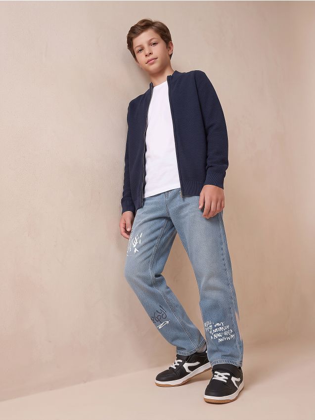 Sinsay - Cardigan din bumbac - bleumarin