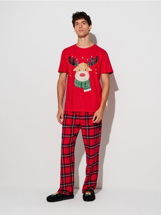 Sinsay - Vianočné dvojdielne bavlnené pyžamo - viacfarebná