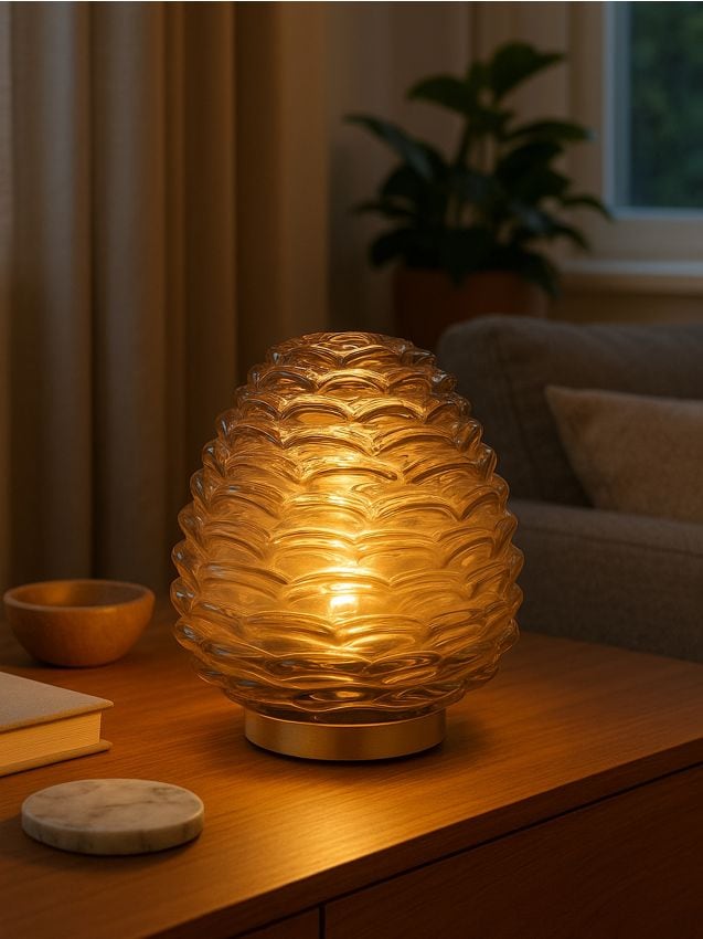 Sinsay - Stolová lampa v tvare šišky - hnedá