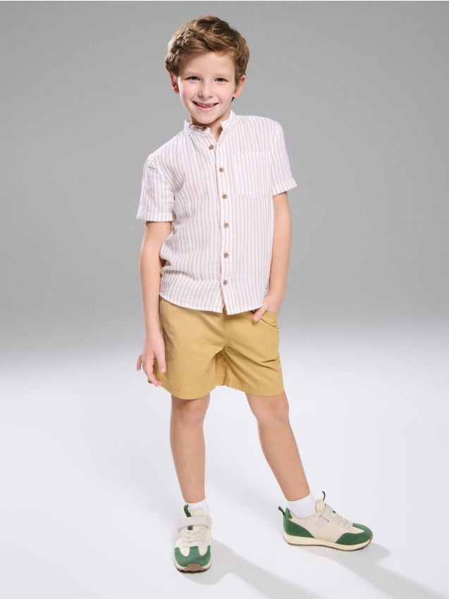 Sinsay - Cămașă din bumbac în dungi - bej