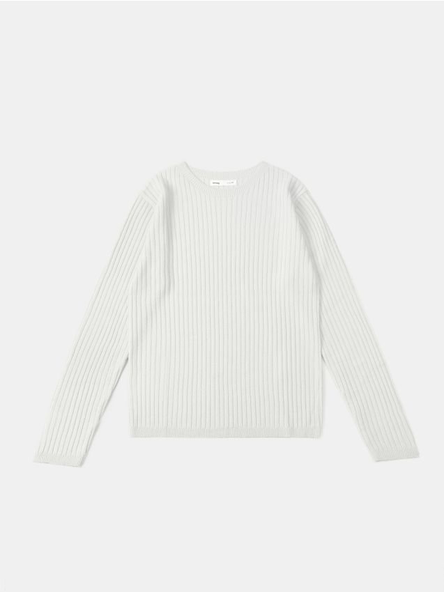 Sinsay - Pulover clasic în rips - crem