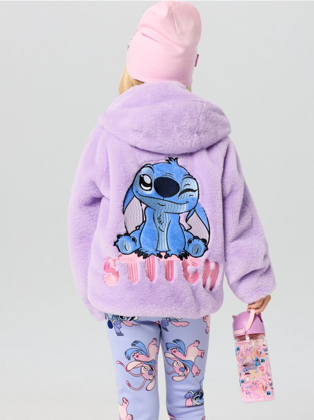 Sinsay - Jachetă plușată cu broderie Stitch pe spate - lavand