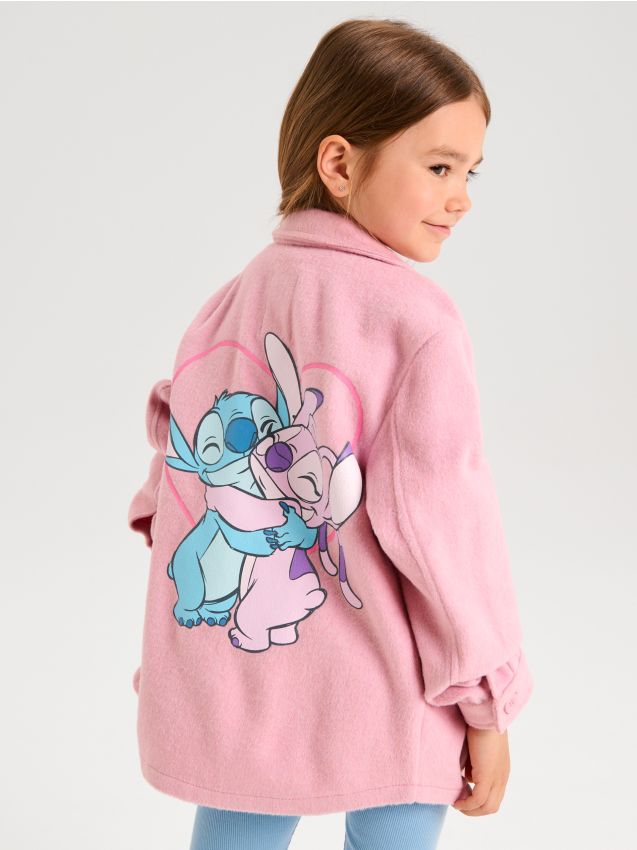 Sinsay - Jachetă shacket Lilo & Stitch - roz