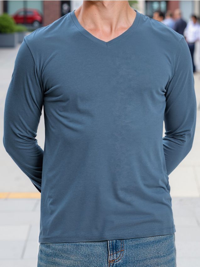 Sinsay - Tricou cu mânecă lungă - indigo