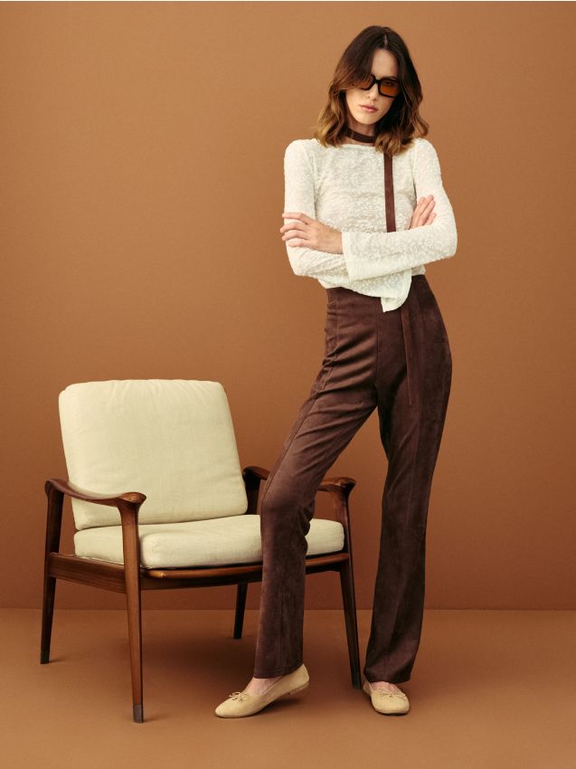 Sinsay - Pantaloni flare - marrone