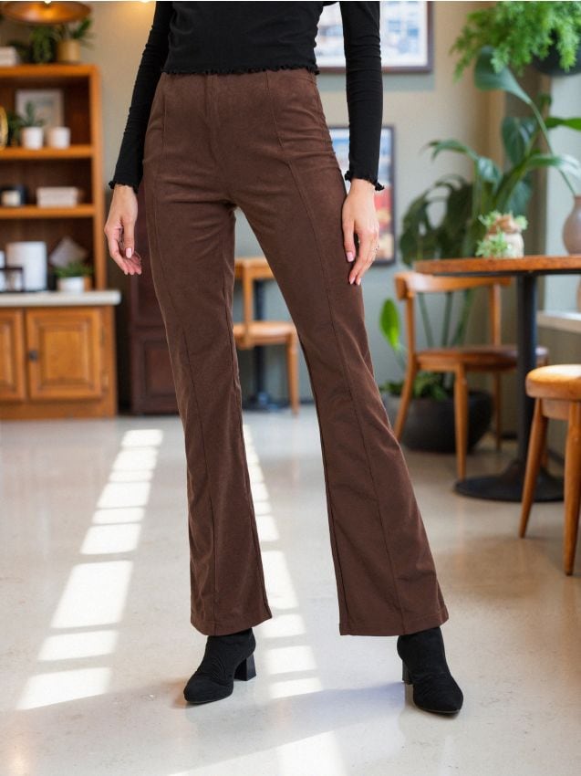 Sinsay - Flare nohavice - hnedá