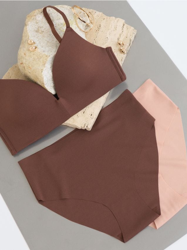 Sinsay - Bezszwowe majtki figi z wysokim stanem 2 pack - wielobarwny